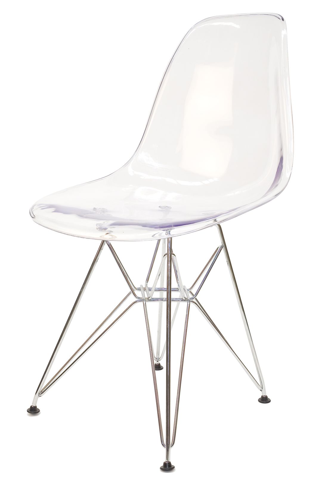 Replica Eames DSR Eiffel Chair | Clear Transparent | Chrome Legs
