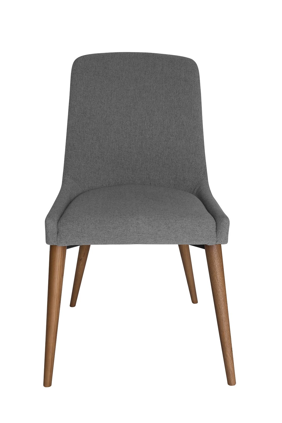 Dakota Dining Chair | Grey Fabric | Walnut Legs