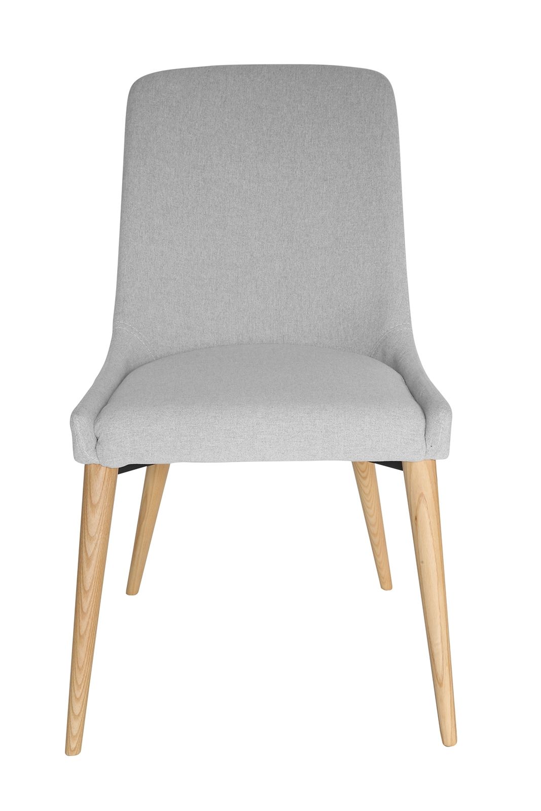 Dakota Dining Chair | Light Grey Fabric | Natural Legs