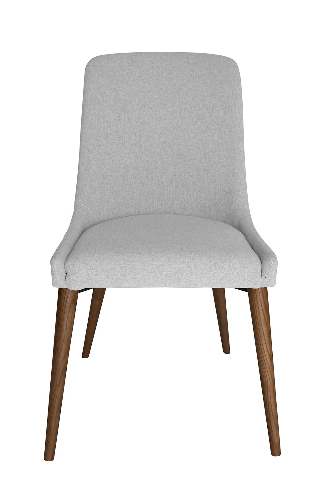 Dakota Dining Chair | Light Grey Fabric | Walnut Legs