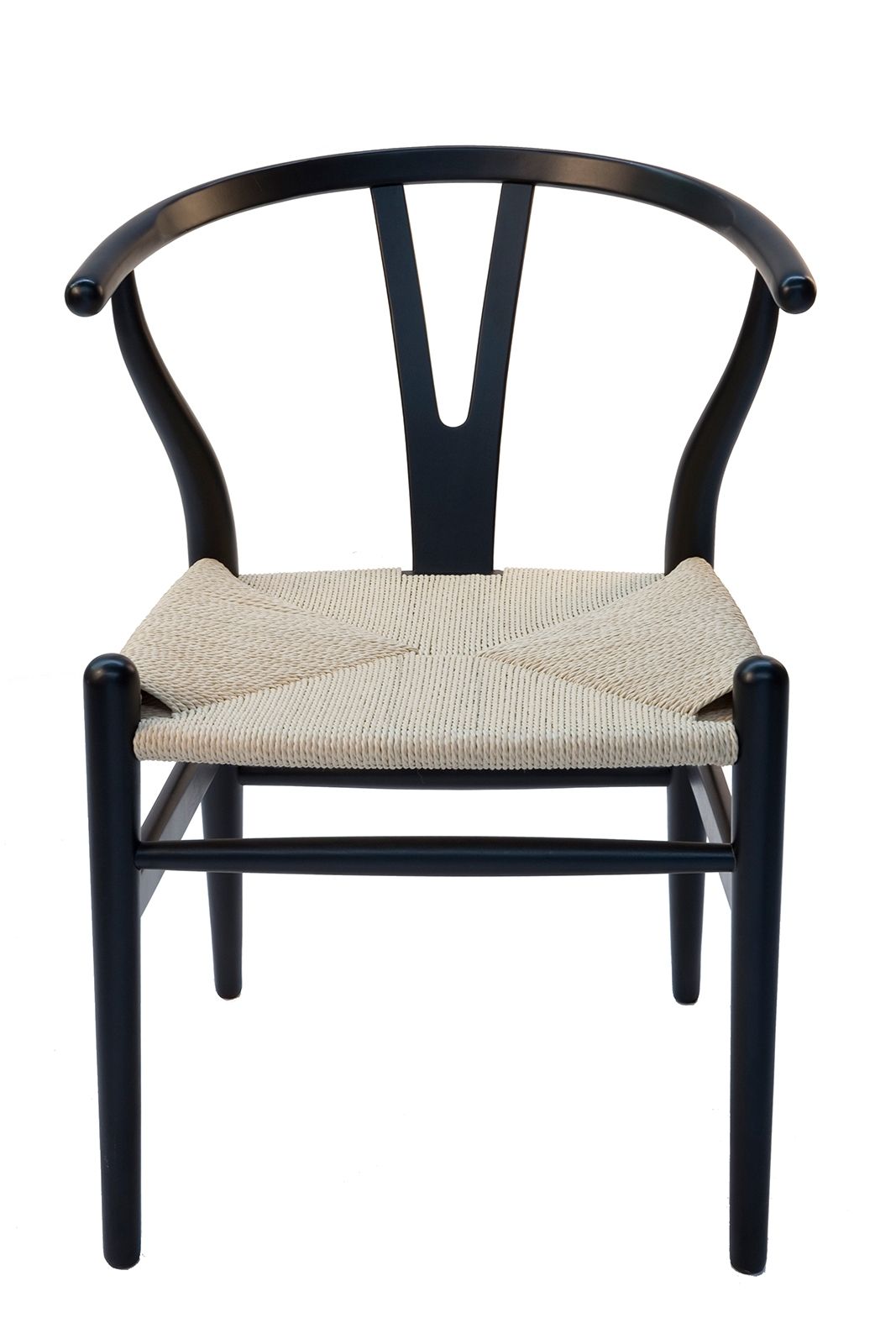 Replica Hans Wegner Wishbone Chair | Black Frame & Natural Seat