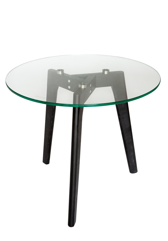 Stad Round Glass Side Table | Black