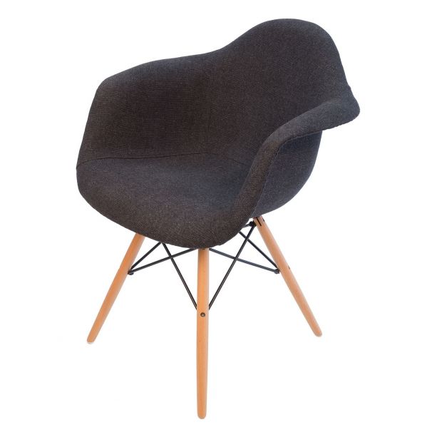 Replica Eames DAW Eiffel Chair Fabric Seat Natural Wood Legs