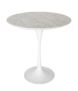 Replica Eero Saarinen Tulip Marble Side Table | White