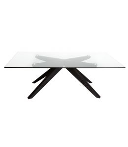 Amber Collection | Rectangular Glass Coffee Table | Black