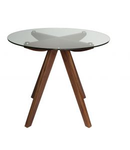 Amber Collection | Glass Dining Table | Walnut | 90cm