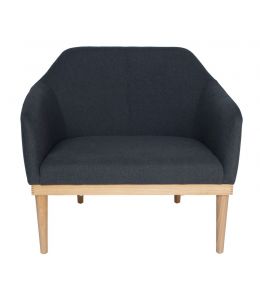 Bojan Arm Chair | Dark Grey Fabric | Natural Legs 