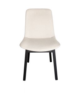 Cozy Dining Chair | Ivory Fabric | Black Legs