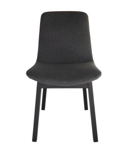 Cozy Dining Chair | Dark Grey Fabric | Black Legs