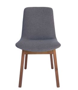 Cozy Dining Chair | Grey Fabric | Walnut Legs