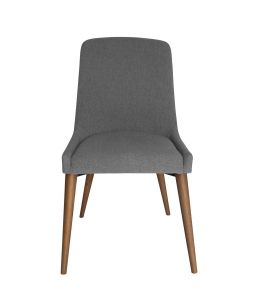 Dakota Dining Chair | Grey Fabric | Walnut Legs 