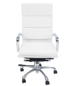 Eames Inspired High Back Soft Pad Executive Desk / Office Chair | White