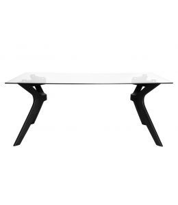 Murf Collection | Rectangular Glass Dining Table | Black | 180cm