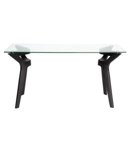 Murf Collection | Rectangular Glass Console Table | Black