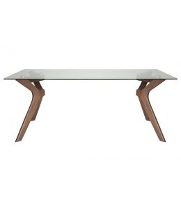 Murf Glass Dining Table | Walnut | 180cm