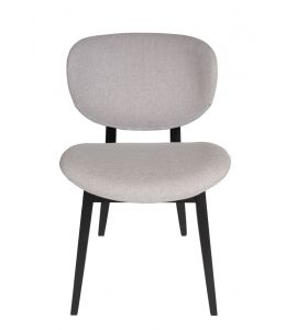 Nobu Dining Chair | Light Grey Fabric | Black Legs