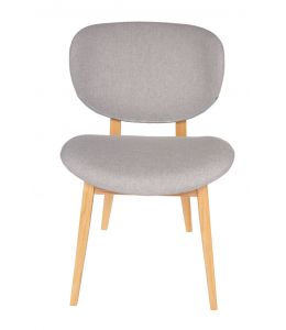 Nobu Dining Chair | Light Grey Fabric | Natural Legs