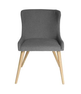 Osaka Dining Chair | Grey Fabric | Natural Legs