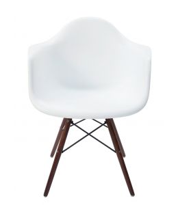 Replica Eames DAW Eiffel Chair | Walnut Legs | White