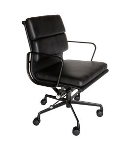 Replica Eames Low Back Soft Pad Management Desk / Office Chair | All Black