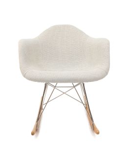 Replica Eames RAR Rocking Chair | Ivory Fabric Seat 