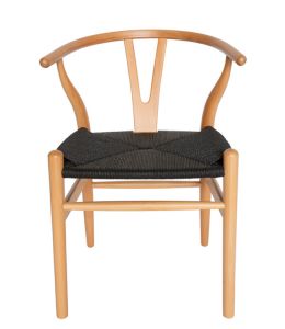 Replica Hans Wegner Wishbone Chair | Natural Frame & Black Seat