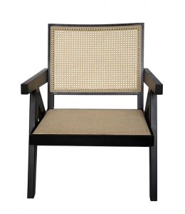 Replica Pierre Jeanneret Chandigarh Lounge Armchair | Black & Natural