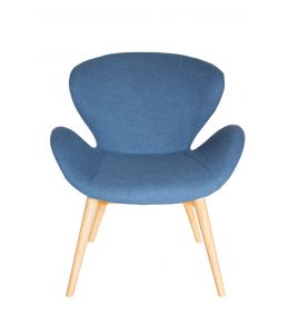 Replica Arne Jacobsen Swan Chair | Blue Fabric | Natural Legs