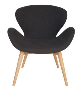 Replica Arne Jacobsen Swan Chair | Dark Grey Fabric | Natural Legs