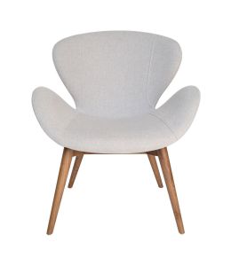 Replica Arne Jacobsen Swan Chair | Light Grey Fabric | Walnut Legs