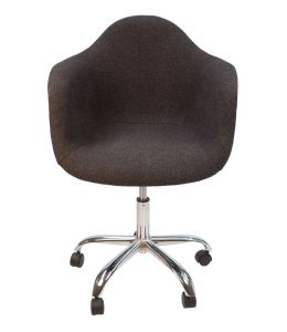 Replica Eames DAW / DAR Desk Chair | Grey / Charcoal Fabric Seat