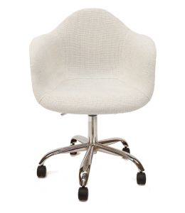 Replica Eames DAW / DAR Desk Chair | Ivory Fabric Seat