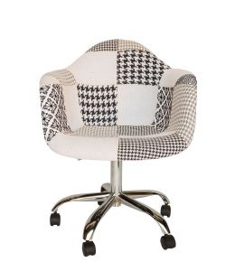 Replica Eames DAW / DAR Desk Chair | Multicoloured Patches V3 Fabric Seat
