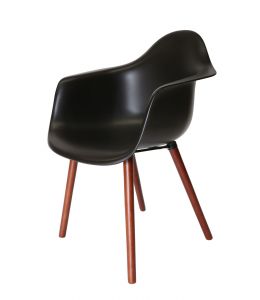 Replica Eames DAW Hal Inspired Chair | Plastic Seat | Walnut Legs
