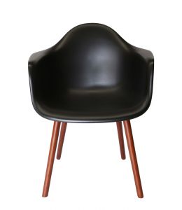 Replica Eames DAW Hal Inspired Chair | Black Seat | Walnut Legs
