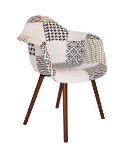 Replica Eames DAW Hal Inspired Chair | Fabric Seat | Walnut Legs 