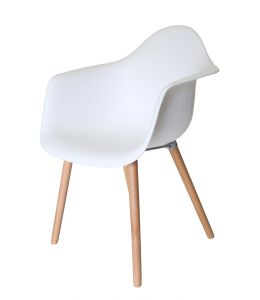 Replica Eames DAW Hal Inspired Chair | Plastic Seat | Natural Beech Legs