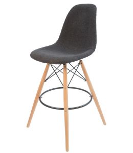 Replica Eames DSW Bar / Kitchen Stool | Fabric Seat | Natural Wood Legs
