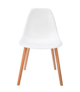 Replica Eames DSW Hal Inspired Chair | White Seat | Natural Beech Legs