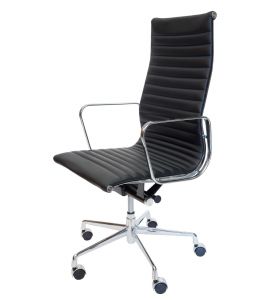 Replica Eames High Back Ribbed Leather Executive Office Chair