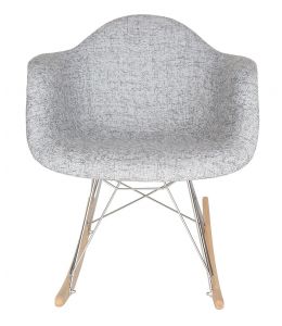 Replica Eames RAR Rocking Chair | Textured Light Grey Fabric Seat 