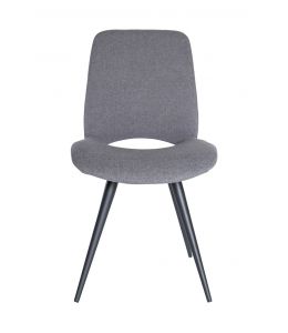 Spencer Dining Chair | Black Legs | Grey Fabric