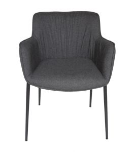 Victoria Dining Chair | Black Legs | Dark Grey Fabric