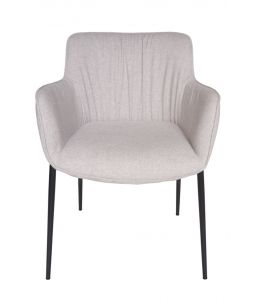 Spencer Dining Chair | Black Legs | Light Grey Fabric