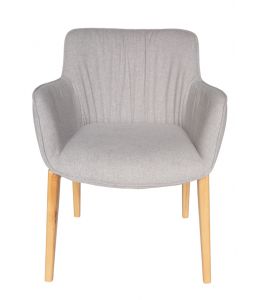 Victoria Dining Chair | Natural Legs | Light Grey Fabric