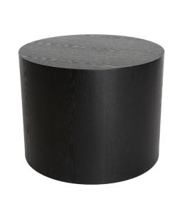 Woody Round Wood Side Table | Black