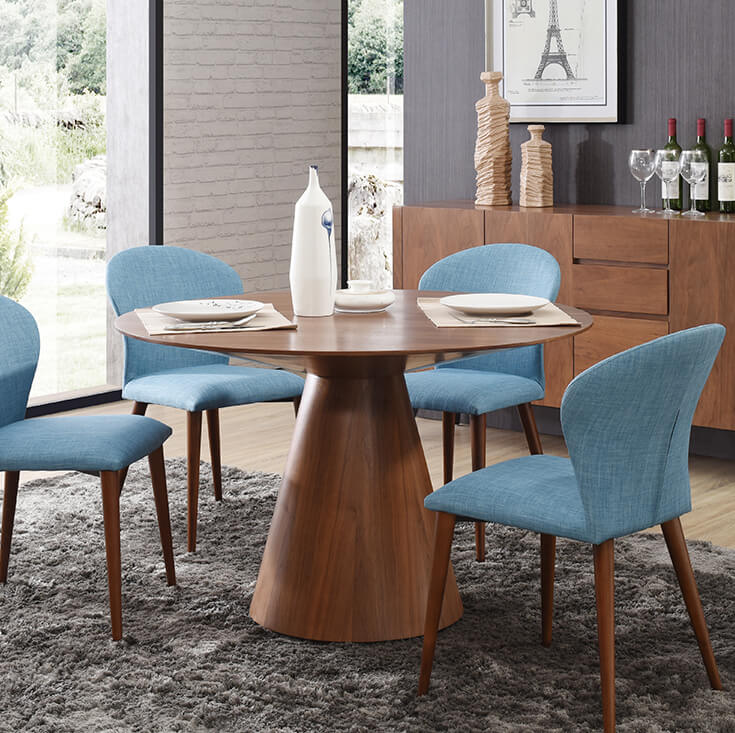 Theo Round Wood Dining Table | Black | 120cm