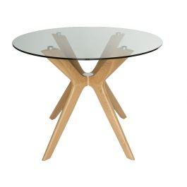 100cm glass round dining table sales