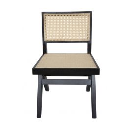 Replica Pierre Jeanneret Chandigarh Dining Chair | Black & Natural