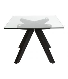 Amber Collection | Square Glass Side Table | Black